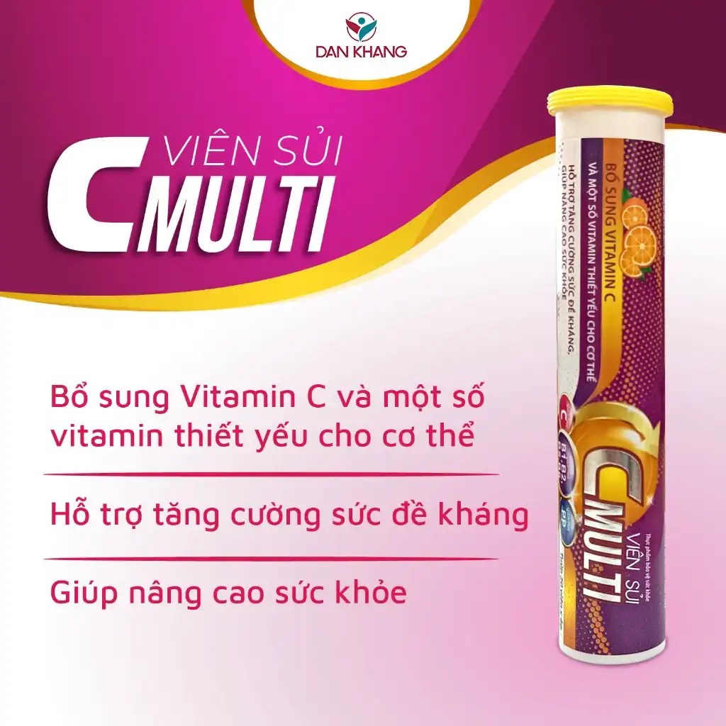 Thực Phẩm Bảo Vệ Sức Khoẻ Viên Sủi C-Multi Fobelife Tuýp 20 Viên